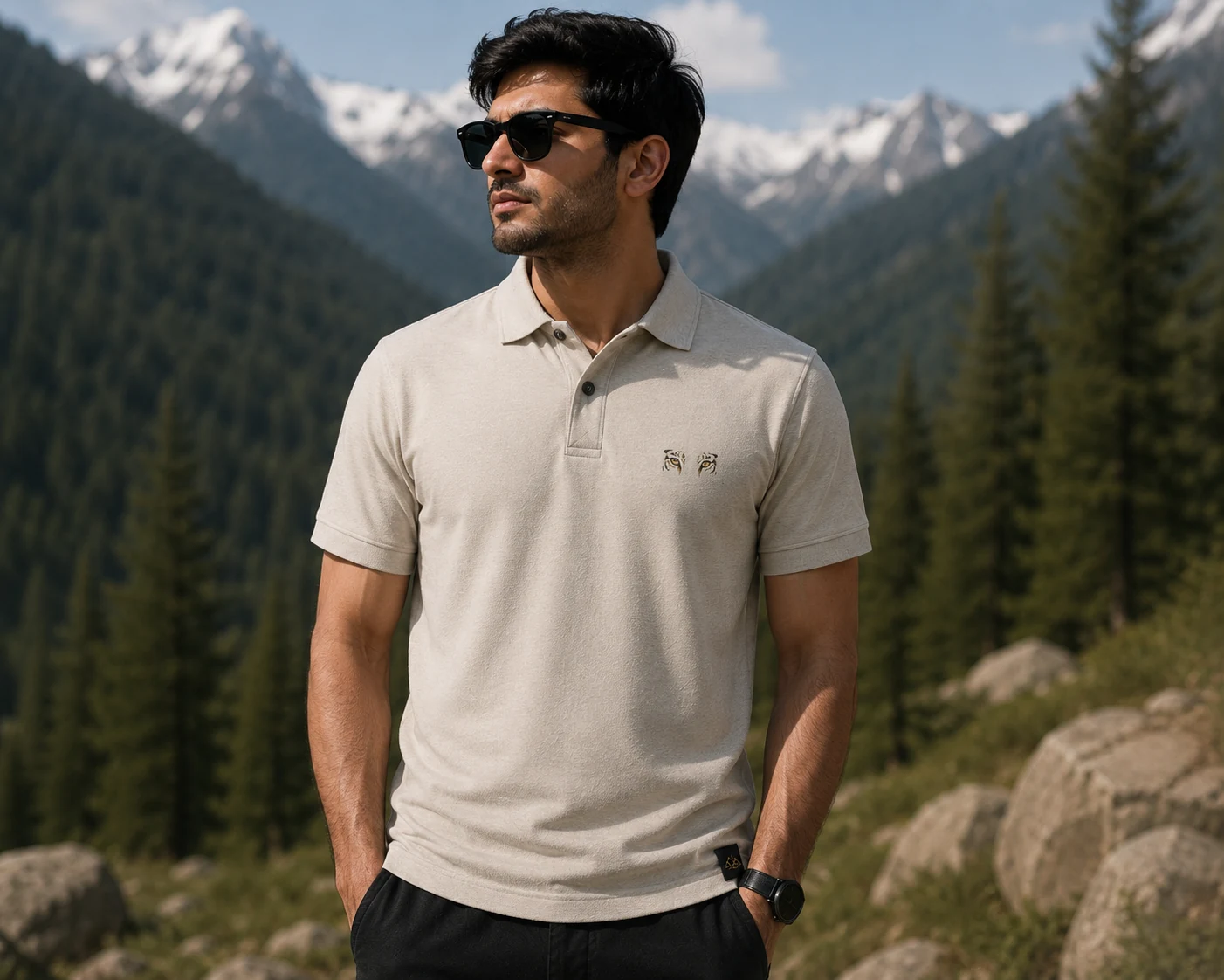 Silent Prowl Tiger Eyes Textured Polo - Main Display